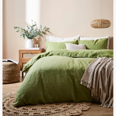 Dunelm Edited Life Linen Duvet Cover Set Olive