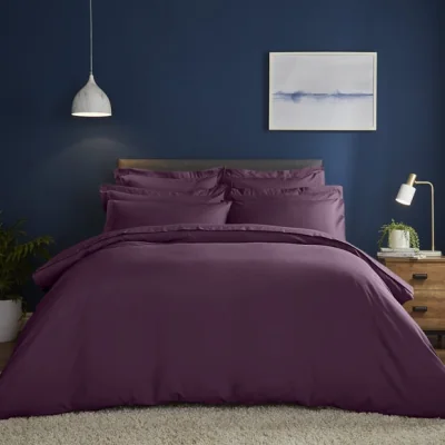 Dunelm Fogarty Soft Touch Duvet Cover and Pillowcase Set Plum Purple
