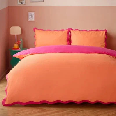 Dunelm furn. Wigglescallop Polycotton Duvet Cover & Pillowcase Set
