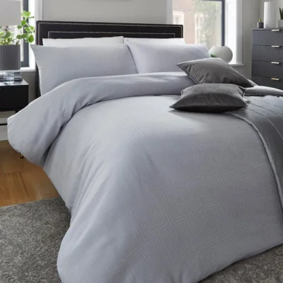 Dunelm Charbury Duvet Cover and Pillowcase Set Silver Silver