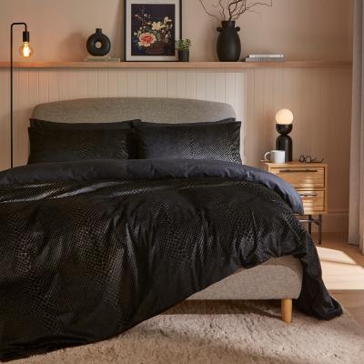 Dunelm Albany Textured Duvet Cover and Pillowcase Set Black