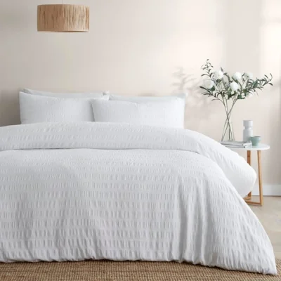 Dunelm Serene Honely Duvet Cover and Pillowcase Set White