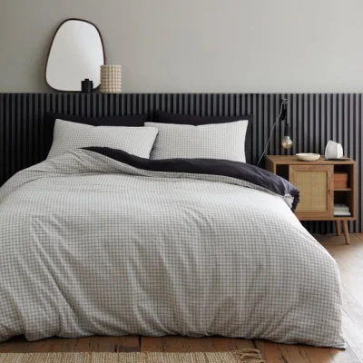 Dunelm Brendan Check Polycotton Duvet Cover & Pillowcase Set