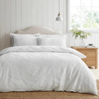 Dunelm Aurora Floral Jacquard Duvet Cover & Pillowcase Set