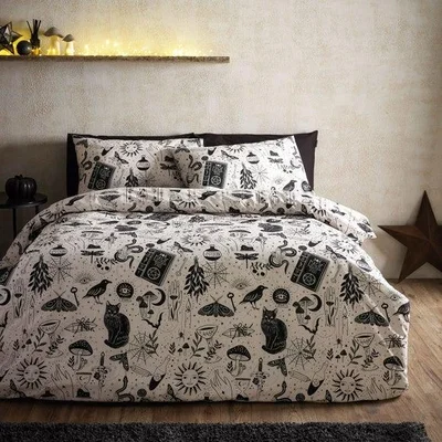 Dunelm Catherine Lansfield Enchanted Witchcraft Polycotton Duvet Cover & Pillowcase Set