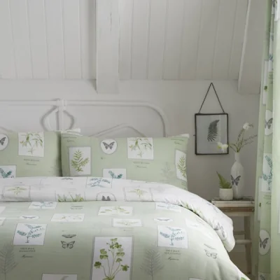 Dunelm Dreams and Drapes Floral Garden Reversible Duvet Cover and Pillowcase Set Green