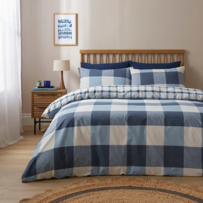 Dunelm Harlow Check Polycotton Duvet Cover & Pillowcase Set