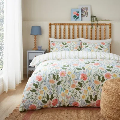 Dunelm Spring Floral 100% Cotton Duvet Cover & Pillowcase Set