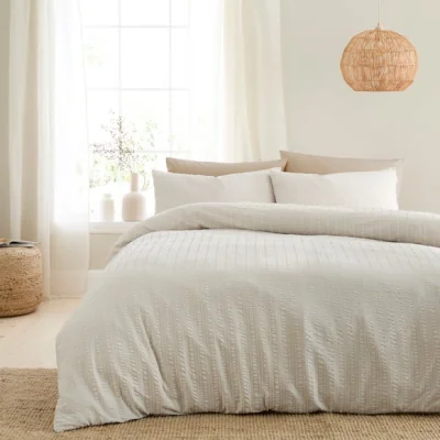 Dunelm Finn Seersucker Duvet Cover & Pillowcase Set