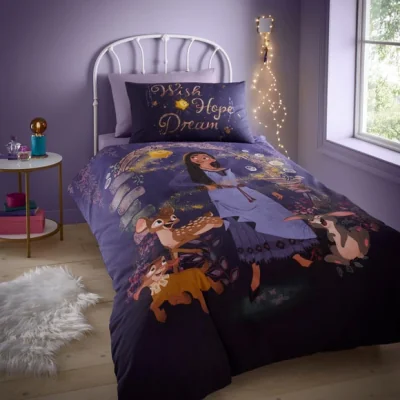Dunelm Disney Wish Duvet Cover & Pillowcase Set Purple
