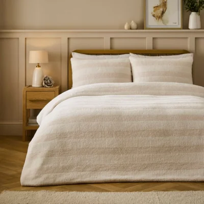 Dunelm Borg Fleece Duvet Cover and Pillowcase Set