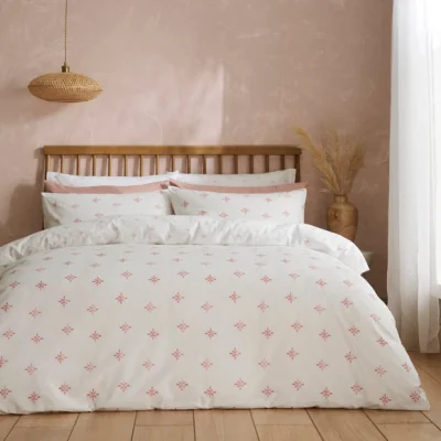 Dunelm Zarah Motif 100% Cotton Duvet Cover & Pillowcase Set