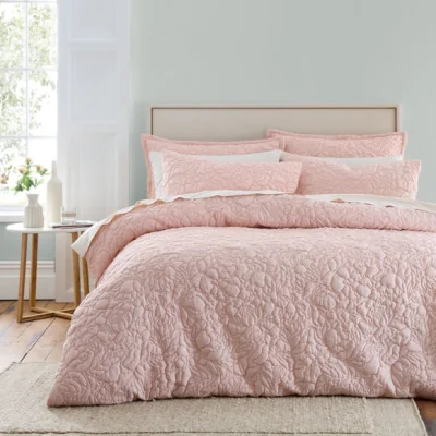 Dunelm Ada Floral Blush Duvet Cover and Pillowcase Set Blush (Pink)