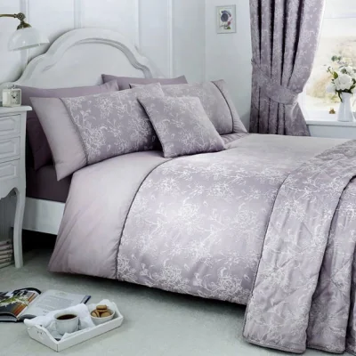 Dunelm Dreams and Drapes Woven Jasmine Lavender Duvet Cover and Pillowcase Set Lavender