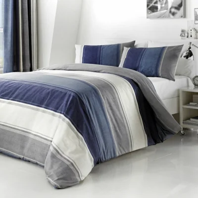 Dunelm Fusion Betley Duvet Cover and Pillowcase Set Blue