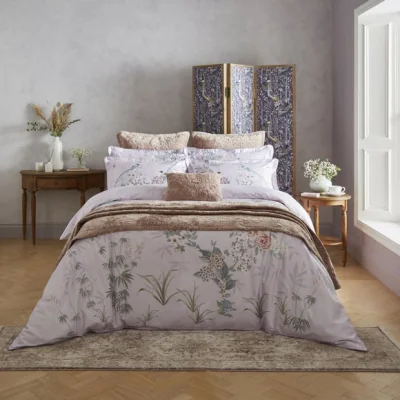 Dunelm Dorma Love Bird Lavender Duvet Cover and Pillowcase Set Lavender (Purple)