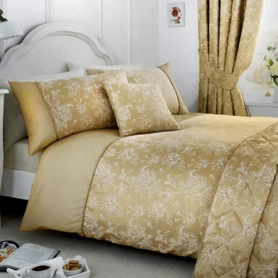 Dunelm Dreams and Drapes Woven Jasmine Champagne Duvet Cover and Pillowcase Set Champagne
