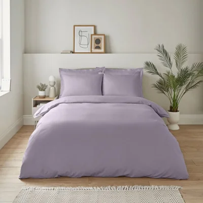 Dunelm Super Soft Lilac Duvet Cover & Pillowcase Set Lilac (Purple)
