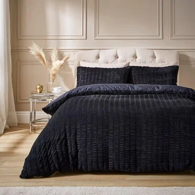 Dunelm Ruched Textured Duvet Cover & Pillowcase Set