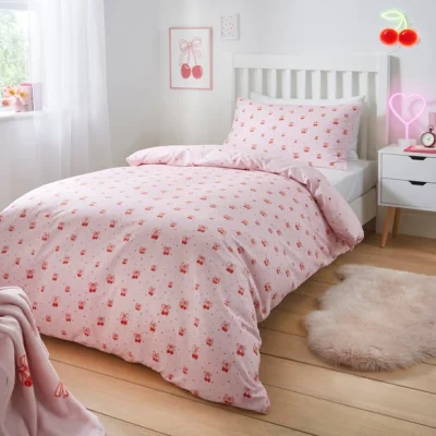 Dunelm Cherries Reversible Duvet Cover & Pillowcase Set