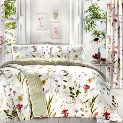 Dunelm Spring Glade Easy Care Duvet Cover and Pillowcase Set MultiColoured