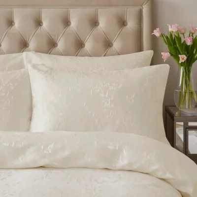 Dunelm Dorma Luxe Wisteria Ivory Duvet Cover and Pillowcase Set Champagne (Ivory)