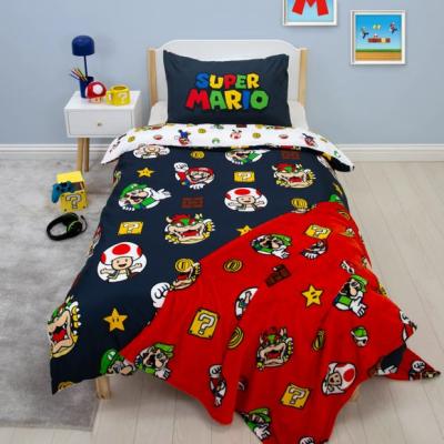 Dunelm Super Mario Quilt Cover and Pillowcase Set