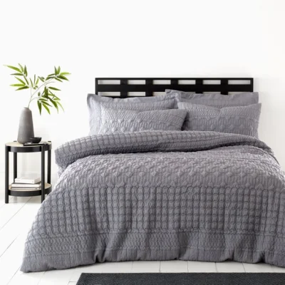 Dunelm Billie Grey Duvet Cover and Pillowcase Set Grey