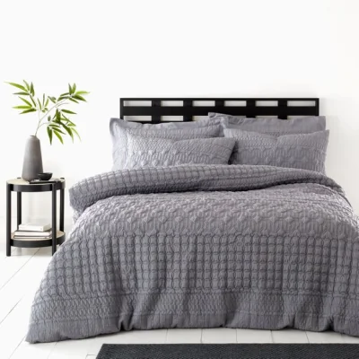 Dunelm Billie Grey Duvet Cover and Pillowcase Set Grey