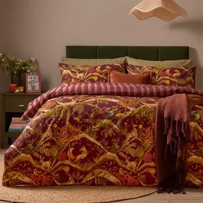 Dunelm Furn. Nya Woodland Polycotton Duvet Cover & Pillowcase Set