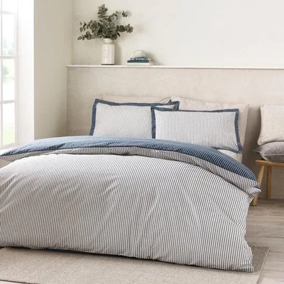 Dunelm Catherine Lansfield Oxford Pinstripe Polycotton Duvet Cover & Pillowcase Set