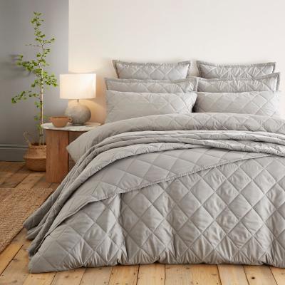 Dunelm Helston Duvet Cover & Pillowcase Set Grey