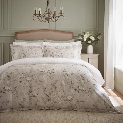Dunelm Dorma Birdsong 100% Cotton Sateen Duvet Cover & Pillowcase Set