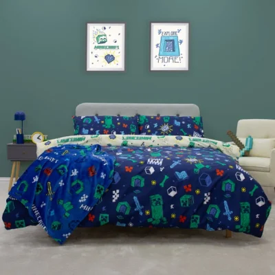 Dunelm Minecraft Sketched Duvet Cover & Pillowcase Set