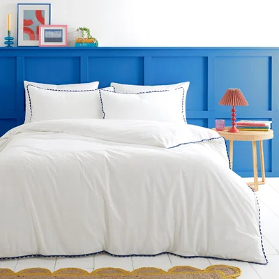 Dunelm Phoebe Scallop 100% Cotton Duvet Cover and Pillowcase Set