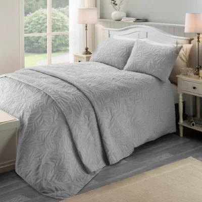 Dunelm Luana Duvet Cover and Pillowcase Set Silver Silver