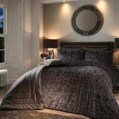 Dunelm Mirella Floral Duvet Cover and Pillowcase Set Slate Grey Slate (Grey)