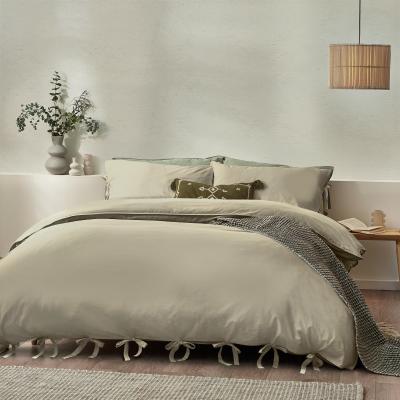 Dunelm Riviera Yard Mallow Bow Tie Cotton Duvet Cover & Pillowcase Set