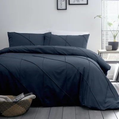 Dunelm Dart Duvet Cover and Pillowcase Set Navy Navy (Blue)