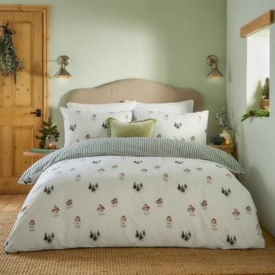 Dunelm Wylder Robins Return 100% Brushed Cotton Duvet Cover and Pillowcase Set