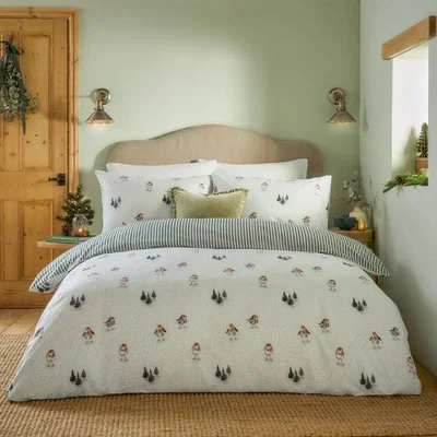Dunelm Wylder Robins Return 100% Brushed Cotton Duvet Cover and Pillowcase Set