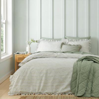Dunelm Laylah Frilled Stripe Duvet Cover & Pillowcase Set