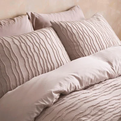 Dunelm Alton Tufted Stripe Quilt Cover Set