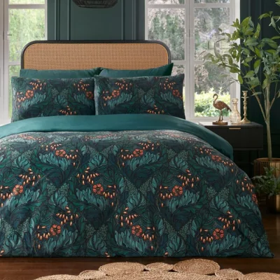 Dunelm Laurence Llewelyn Bowen Rambleicious Bottle Green Duvet Cover and Pillowcase Set Bottle (Green)