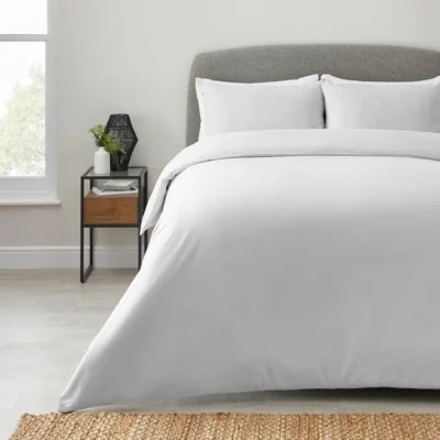 Dunelm Soft & Easycare White Polycotton Duvet Cover and Pillowcase Set White