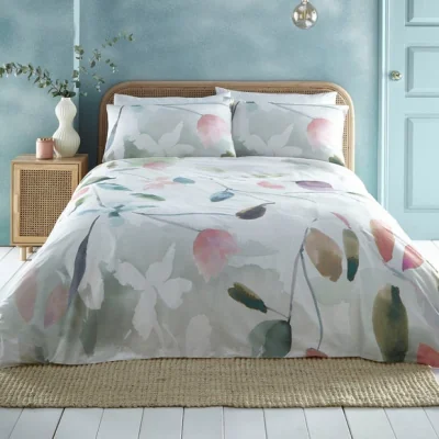 Dunelm Maeve Floral Duvet Cover and Pillowcase Set Mauve