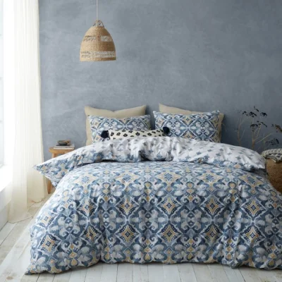 Dunelm Pineapple Elephant Inara Ikat Indigo Blue Duvet Cover and Pillowcase Set Indigo (Blue)