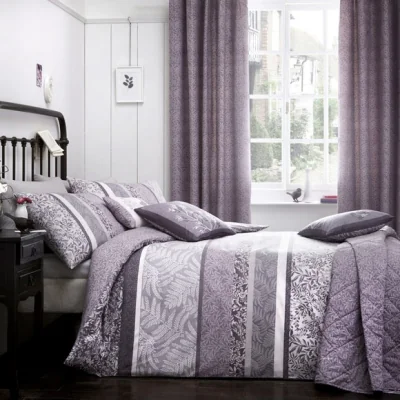 Dunelm Dreams and Drapes Hanworth Duvet Cover and Pillowcase Set Purple
