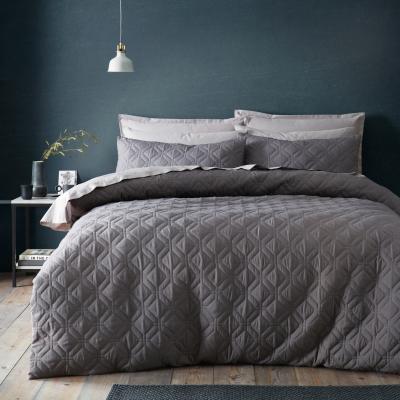 Dunelm Quilted Geometric Duvet Cover and Pillowcase Set