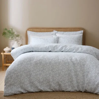 Dunelm Ecton Leaf Jacquard Duvet Cover & Pillowcase Set